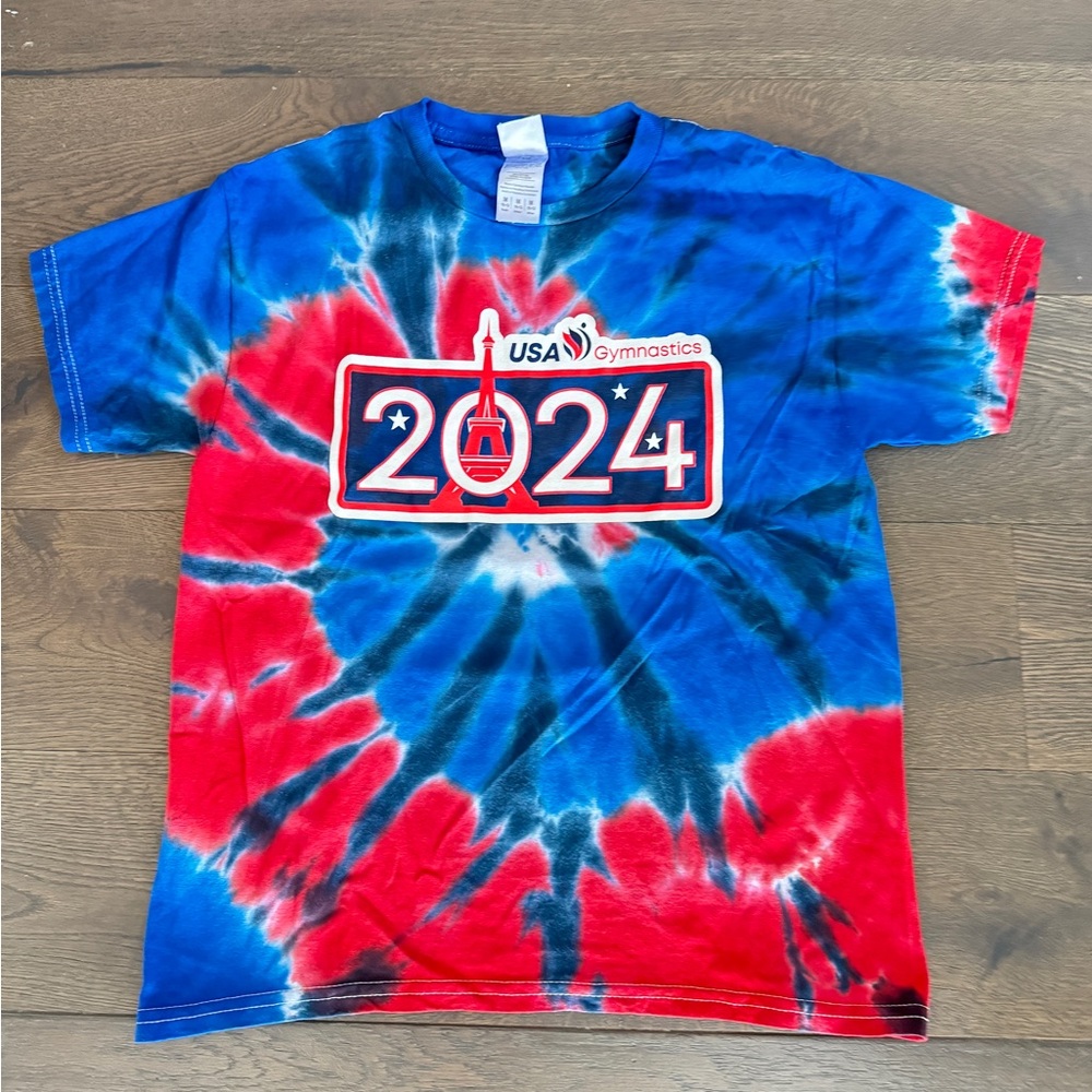 USA Gymnastics Paris Olympics 2024 tie-dye shirt, official merchandise